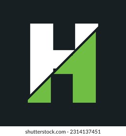 H letter bold and modern logo template. H letter typeface is professional and memorable. Use brand-relevant colors in the Alphabet. “H” letter to create a broken impression. H logotype is simple.