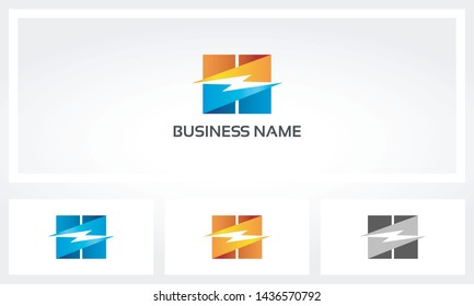 H Letter Bolt Thunder Lightning Logo