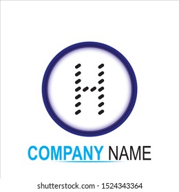 H Letter business logo design template in circle. Abstract vector elements for corporate identity emblem, label icon, or for push bottom. Vector illustration, EPS10.
