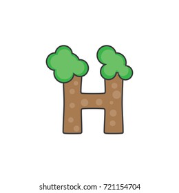 H letter character icon logo vector