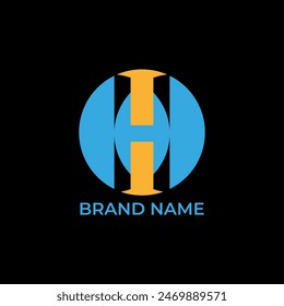 H letter circle abstract logo design