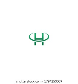 H Letra círculo logo, letra conceptual H + círculo icono