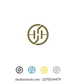 H letter circle logo concept or h logo design