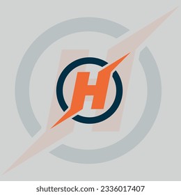 H letter circle logo design vector illustration