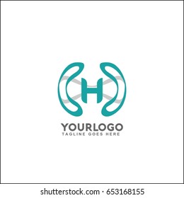 H letter in a circle logo. Vector design template elements for your application or corporate identity.