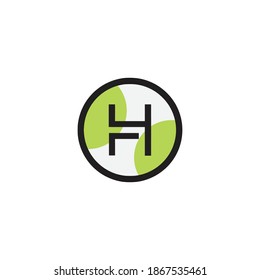 H Letter in Circle Minimal Logo Design. H Letter Logo on White Background Vector Template