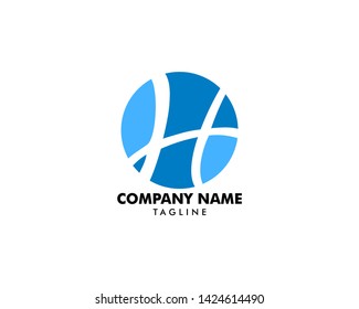 H letter circle vector logo