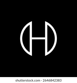 H LETTER CIRCLE vector logo design