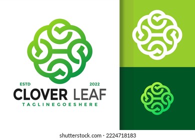 H Letter Clover Leaf Logo Design, brand identity logos vector, modern logo, Logo Designs Vector Illustration Template