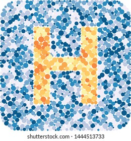 H letter color distributed circles dots illustration