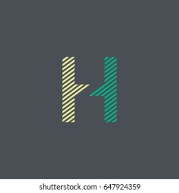 H letter colored line logo vector