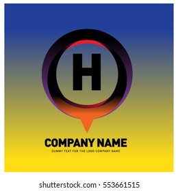 H letter colorful logo in the circle. Vector design template elements for your application or company identity.