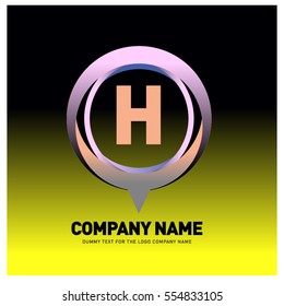 H letter colorful logo in the circle. Vector design template elements for your application or company identity.
