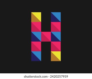 H letter colorful logo icon design template vector elements