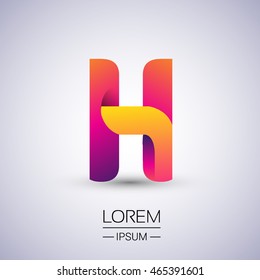H letter colorful logo, Vector design template elements for your application or company identity.