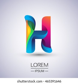 H letter colorful logo, Vector design template elements for your application or company identity.