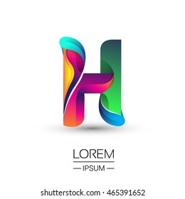 H letter colorful logo, Vector design template elements for your application or company identity.