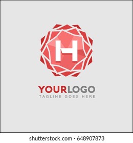 H letter creative logo,Rose Flower Red vector illustration, beauty and fashion brand identity