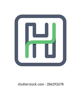 H letter crossing lines logo, vector element for your design
