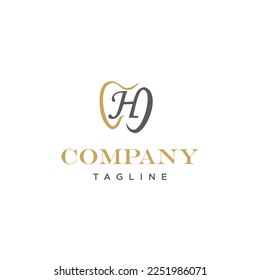 H Letra Dental Elegant Vector icono del logotipo Template.eps