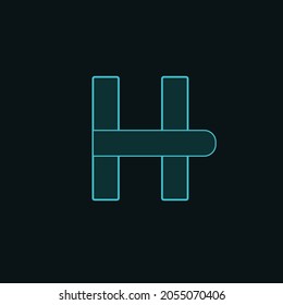 H Letter Design Brush Paint Stroke. Letter Logo with dark blue color