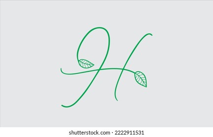 H Letter Design Brush Paint Stroke Letter Logo with Black Paintbrush Stroke