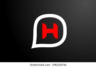 H letter design with red question cloud. Alphabet logo design. Branding icon for products and company
