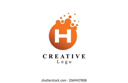 H Letter Design-Vektorgrafik mit Punkten