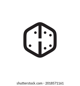 H letter dice logo design vector template