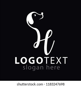 H Letter and Dog Logo