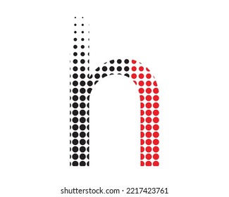 h letter doted logo design template 