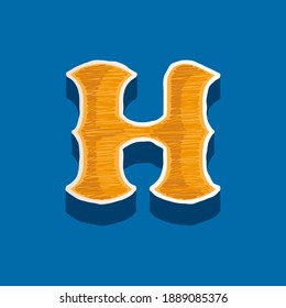 H letter embroidered logo in classic collegiate or sports style. Retro font perfect to use in any university team labels, champ posters, tackle identity, etc.