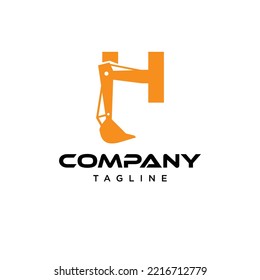 H Letter excavator Vector logo icon vector Template