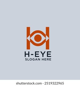 Logotipo de H Letter Eye. Adecuado para cualquier negocio.