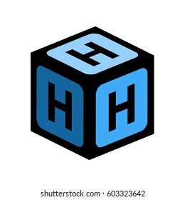 H letter. Fancy alphabet letter.