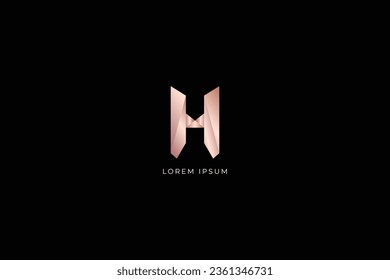 H letter fashion brand design modern style creative golden wordmark design typography illustration, h wordmark, h logo