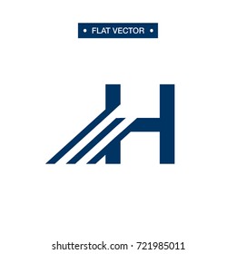 H LETTER FAST LINE LOGO VECTOR TEMPLATE