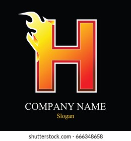 H letter fire logo design template. Vector design template elements for your application or company.