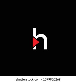 H Letter Forward Play Icon Logo Vector