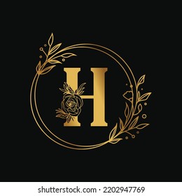 H Letter Golden Gradient Design