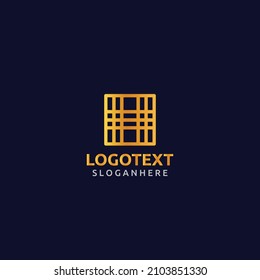 H letter golden logo abstract design on dark color background, H alphabet logo