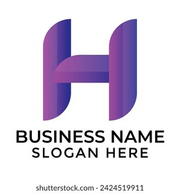 h letter gradient abstract logo design