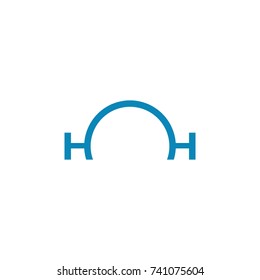 H Letter and Half Circle logo