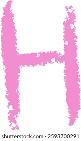 H Letter Hand Drawn Crayon Alphabet Vector Illustration