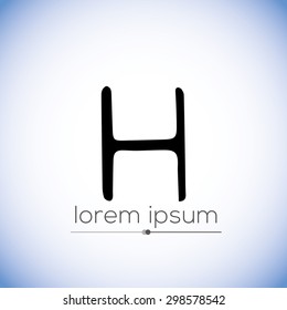 H letter-  hand drawn stencil logo (sign, symbol, icon, illustration) 