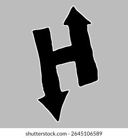 H LETTER HANDWRITTING VECTOR LOGO