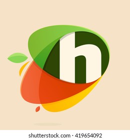 H letter with healthy food shapes. Vector design template elements for your eco application or corporate identity.
