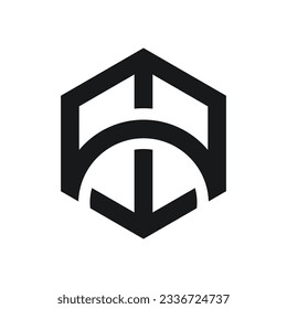 h letra diseño del logotipo de hexágono
