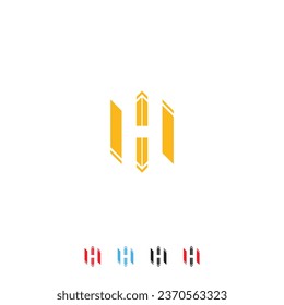 H letter hexagon logo or polygon h logo, h letter logo design vector template	
