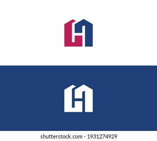 Plantilla de logotipo vectorial de forma del hogar de la letra H